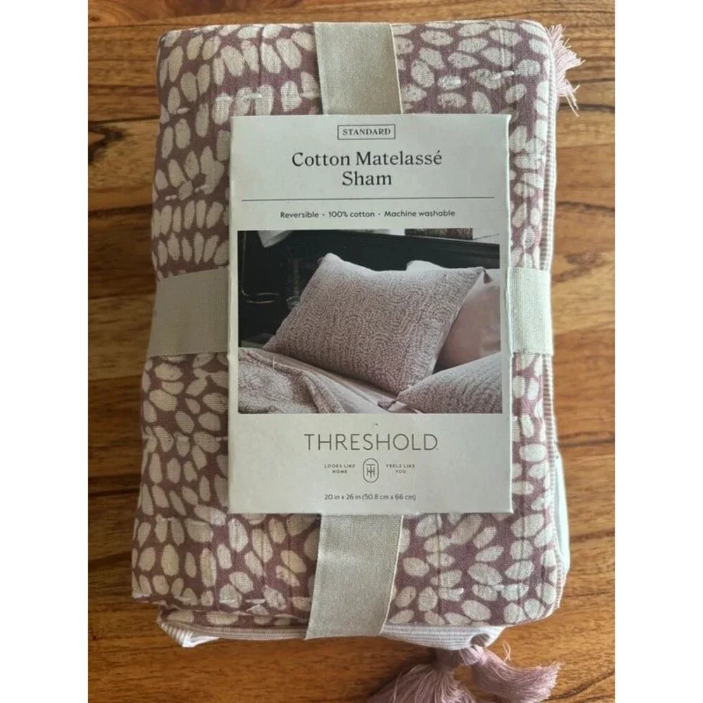 Standard Reversible Matelasse Swirl Quilt Sham Purple Threshold Cotton